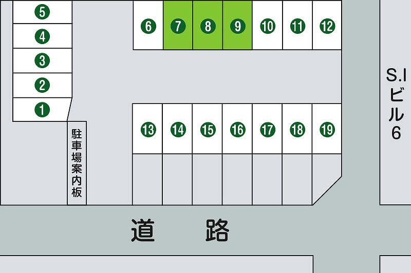 当事務所、月極駐車場案内